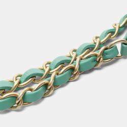 Pre Owned Chanel Cc Filigree Shoulder Bag Caviar Skin Grained Calf Green