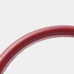 Pre Owned Chanel Coco Handle 29 Flap V Stitch Chevron Handbag Leather Red