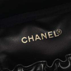 Pre Owned Chanel Coco Mark Handbag Denim Navy