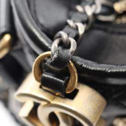 Pre Owned Chanel Gabrielle De Chanel Small Hobo Shoulder Bag Leather Black