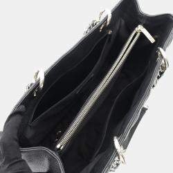 Pre Owned Chanel Matelasse Grand Shopping Gst Tote Bag In Calfskin Leather Black