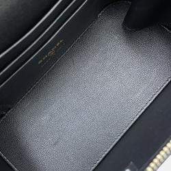 Pre Owned Chanel Chain Shoulder Bag Matelasse Coco Mark Vanity Lambskin Black