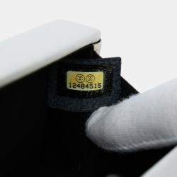 Pre Owned Chanel White CC Lambskin Box Clutch
