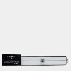 Pre Owned Chanel White CC Lambskin Box Clutch