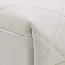 Pre Owned Chanel White Quilted Calfskin Close To Me Hobo
