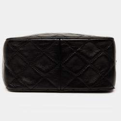 Pre Owned Chanel Black CC Quilted Lambskin Turnlock Handbag