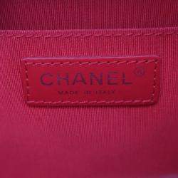 Pre Owned Chanel Red Mini Quilted Caviar CC Box Camera Bag
