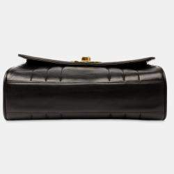 Pre Owned Chanel Black Vertical Quilt Lambskin Flap