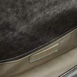 Pre Owned Chanel Metallic Quilted Leather Small Boy Flap Bag