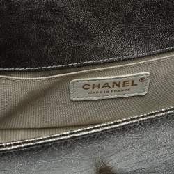 Pre Owned Chanel Metallic Quilted Leather Small Boy Flap Bag