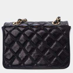 Pre Owned Chanel Black Quilted Shiny Aged Calfskin Waist Belt Bag