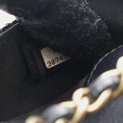 Pre Owned Chanel Black Quilted Shiny Aged Calfskin Waist Belt Bag