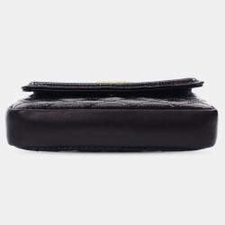 Pre Owned Chanel Black Quilted Shiny Aged Calfskin Waist Belt Bag