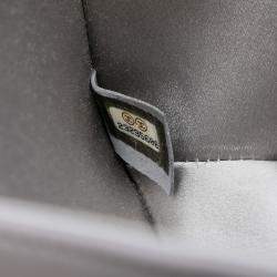 Pre Owned Chanel Grey Small Lambskin Chocolate Bar CC Piercing Studded Chain Flap