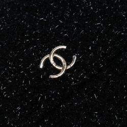 Pre Owned Chanel Black CC Tweed Chain Around Tablet Holder Crossbody