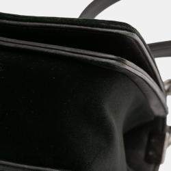 Pre Owned Chanel Black Medium Quilted Velvet Wild Stitch Boy Flap