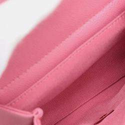 Pre Owned Chanel Pink Small Quilted Caviar CC Day Backpack