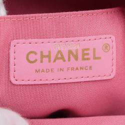 Pre Owned Chanel Pink Small Quilted Caviar CC Day Backpack