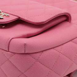 Pre Owned Chanel Pink Small Quilted Caviar CC Day Backpack