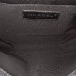 Pre Owned Chanel Blue Medium Embossed Denim Boy Flap