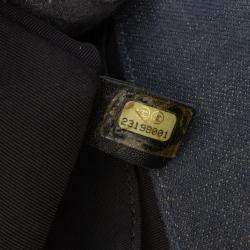 Pre Owned Chanel Blue Medium Embossed Denim Boy Flap