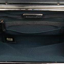 Pre Owned Chanel Blue CC Metallic Calfskin Vanity Bag