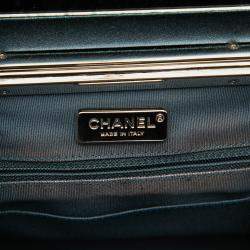 Pre Owned Chanel Blue CC Metallic Calfskin Vanity Bag