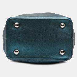 Pre Owned Chanel Blue CC Metallic Calfskin Vanity Bag