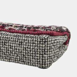 Pre Owned Chanel Red Medium Classic Tweed Double Flap