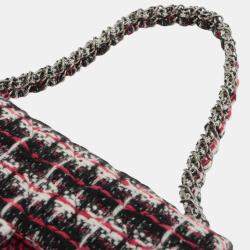 Pre Owned Chanel Red Medium Classic Tweed Double Flap