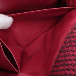 Pre Owned Chanel Red Medium Classic Tweed Double Flap