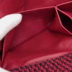 Pre Owned Chanel Red Medium Classic Tweed Double Flap