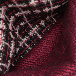 Pre Owned Chanel Red Medium Classic Tweed Double Flap