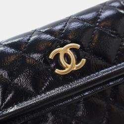 Pre Owned Chanel Black Quilted Shiny Aged Calfskin Waist Belt Bag