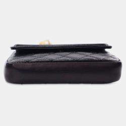 Pre Owned Chanel Black Quilted Shiny Aged Calfskin Waist Belt Bag