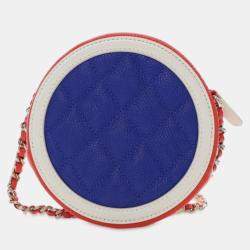 Pre Owned Chanel Tricolor Caviar CC Filigree Round Crossbody
