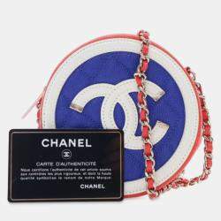 Pre Owned Chanel Tricolor Caviar CC Filigree Round Crossbody