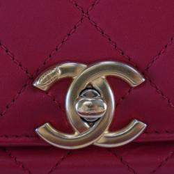 Pre Owned Chanel Pink Medium Quilted Lambskin La Parisienne Flap