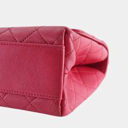 Pre Owned Chanel Pink Medium Quilted Lambskin La Parisienne Flap