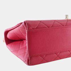 Pre Owned Chanel Pink Medium Quilted Lambskin La Parisienne Flap