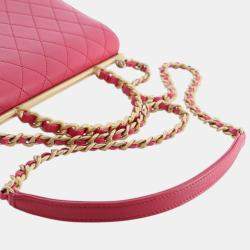 Pre Owned Chanel Pink Medium Quilted Lambskin La Parisienne Flap