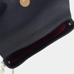 Pre Owned Chanel Black Small Quilted Calfskin About Pearls Hobo