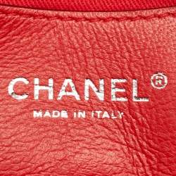 Pre Owned Chanel Red Quilted Patent Leather Medium Just Mademoiselle Bag