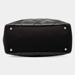Pre Owned Chanel Black Small Quilted Coated Canvas Paris Biarritz Tote