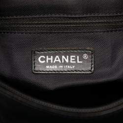 Pre Owned Chanel Black Small Quilted Coated Canvas Paris Biarritz Tote