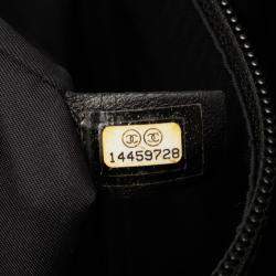 Pre Owned Chanel Black Small Quilted Coated Canvas Paris Biarritz Tote