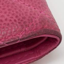 Pre Owned Chanel Pink Quilted Caviar Leather L Yen Long Wallet