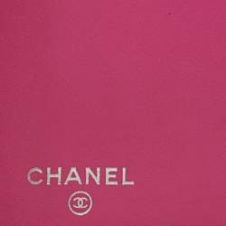 Pre Owned Chanel Pink Quilted Caviar Leather L Yen Long Wallet