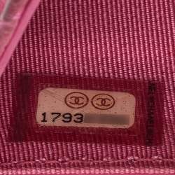 Pre Owned Chanel Pink Quilted Caviar Leather L Yen Long Wallet