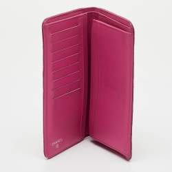 Pre Owned Chanel Pink Quilted Caviar Leather L Yen Long Wallet